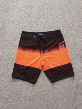 FOX Orange And Black Swim Trunks